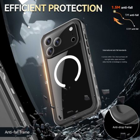 Redpepper Dot+ IP68 Waterproof Case Cover with Magnetic Ring for iPhone 17 Pro Max / 18 Pro Max - Image 3